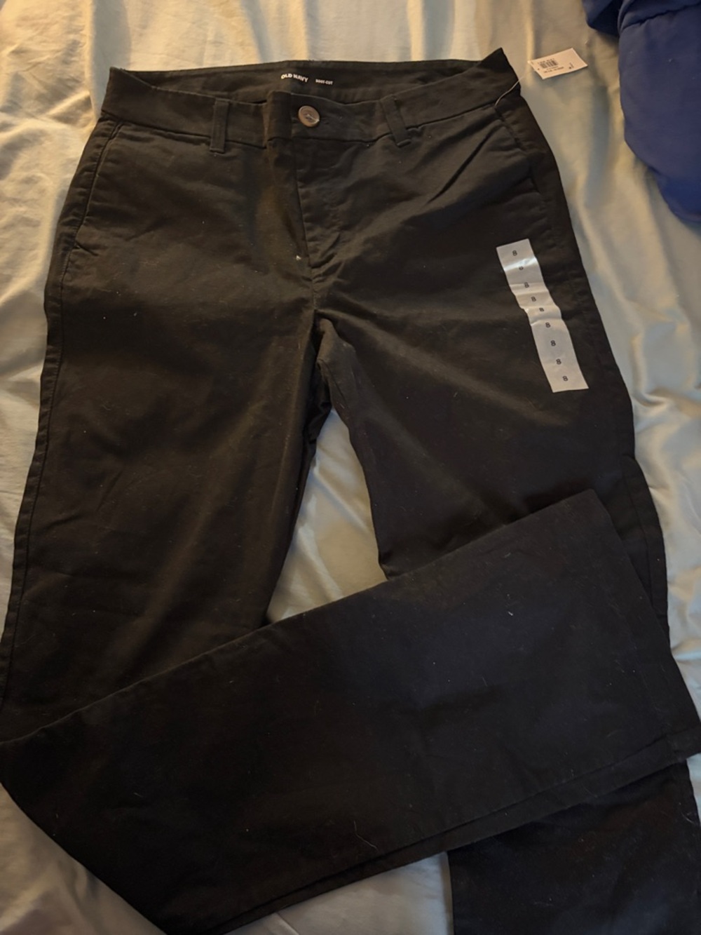 Black Straight-Leg Pants — Size 8 Stickers